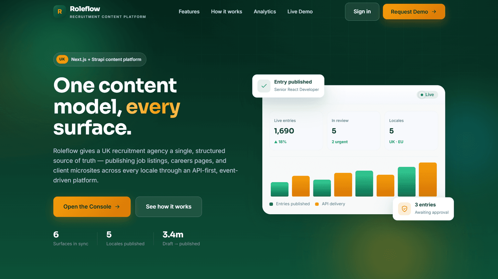 Next.js and Strapi Build for a UK Recruitment Agency project showcase